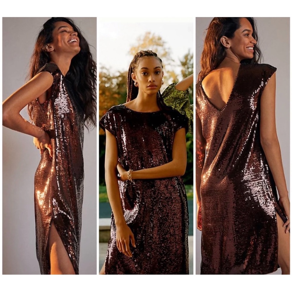 Anthropologie Pink Maeve Kara Sequined Mini Dress NWT Sz M - Picture 13 of 14